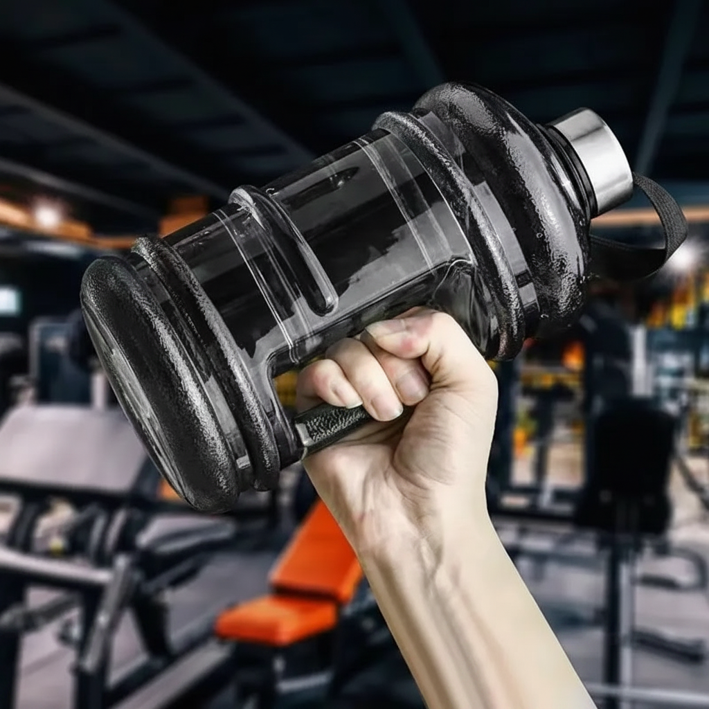 2L Black Gym Bottle – Enhanced