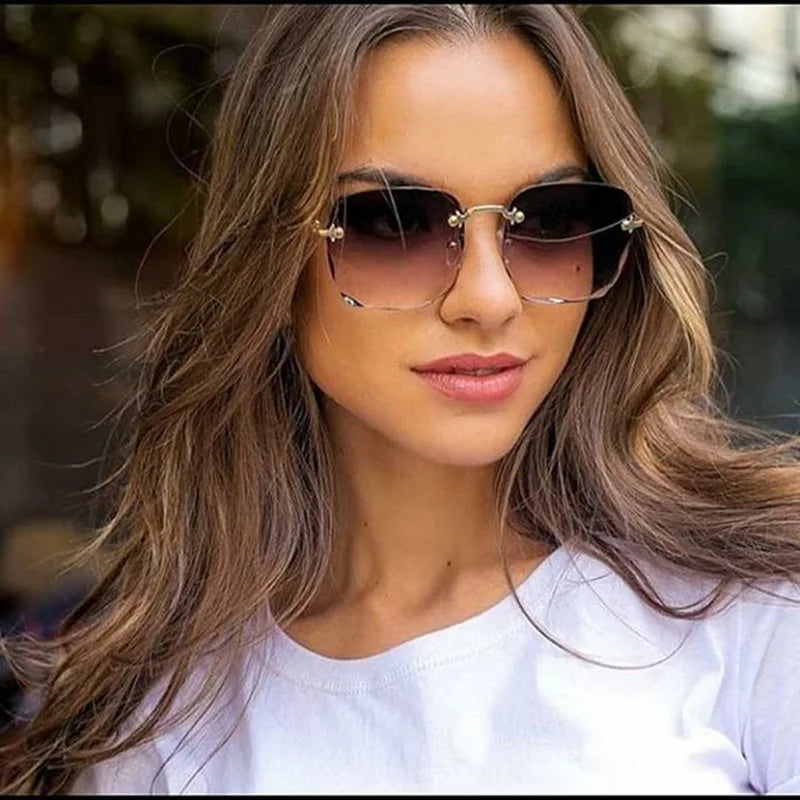 3-Pack Square Rimless Sunglasses – UV400 Protection, Mirror Lenses | Unisex
