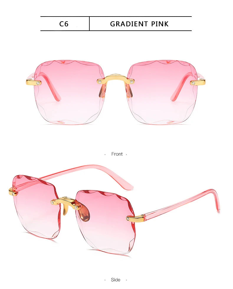 3-Pack Square Rimless Sunglasses – UV400 Protection, Mirror Lenses | Unisex