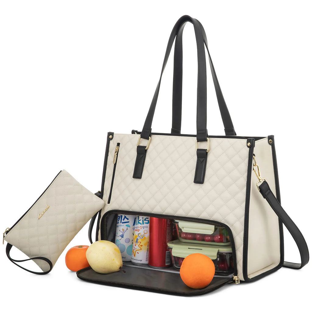 Women's Insulated Tote Bag – Laptop & Lunch Compartment | 15.6-17in