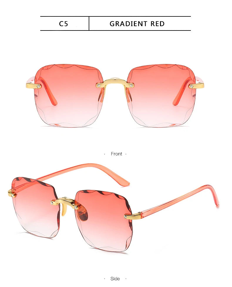 3-Pack Square Rimless Sunglasses – UV400 Protection, Mirror Lenses | Unisex