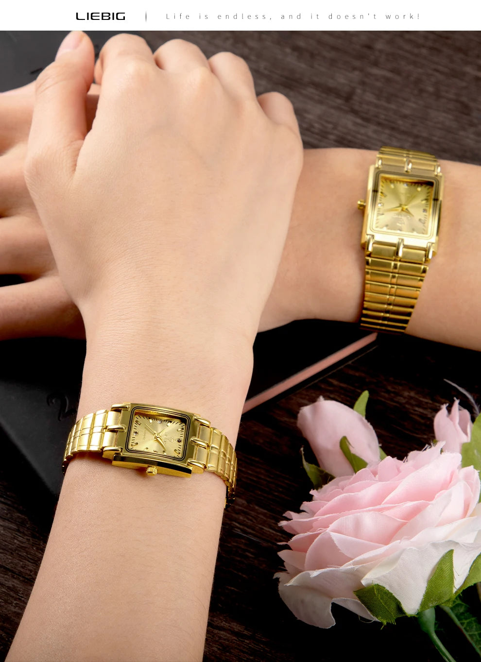 Luxury Gold Steel Bracelet Watch – Quartz Wristwatch for Men & Women