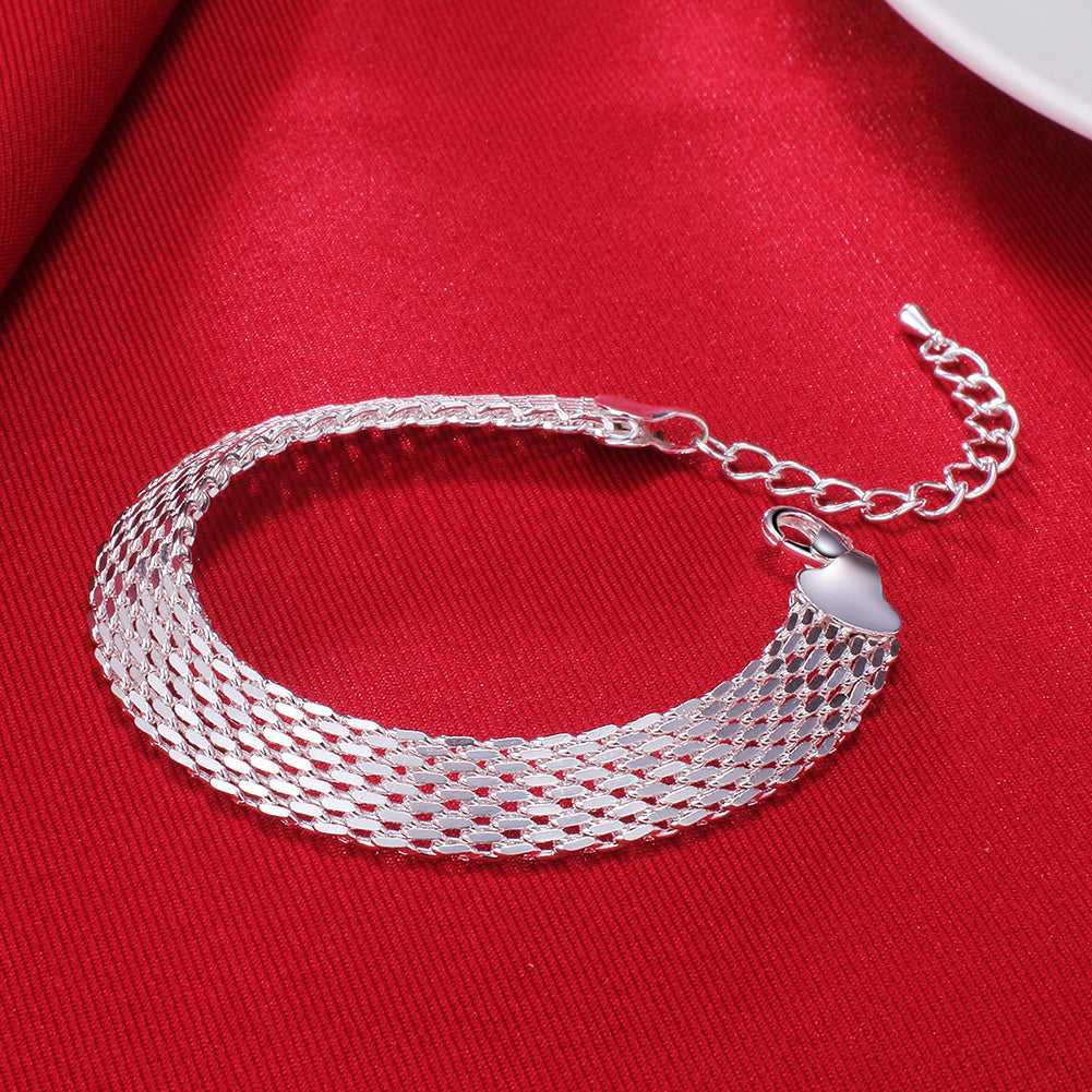 925 Sterling Silver Woven Bracelet — Fashion Chain