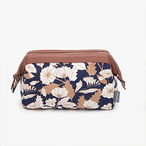 Flamingo Print Cosmetic Bag – Waterproof Canvas Travel Makeup & Toiletry Organizer