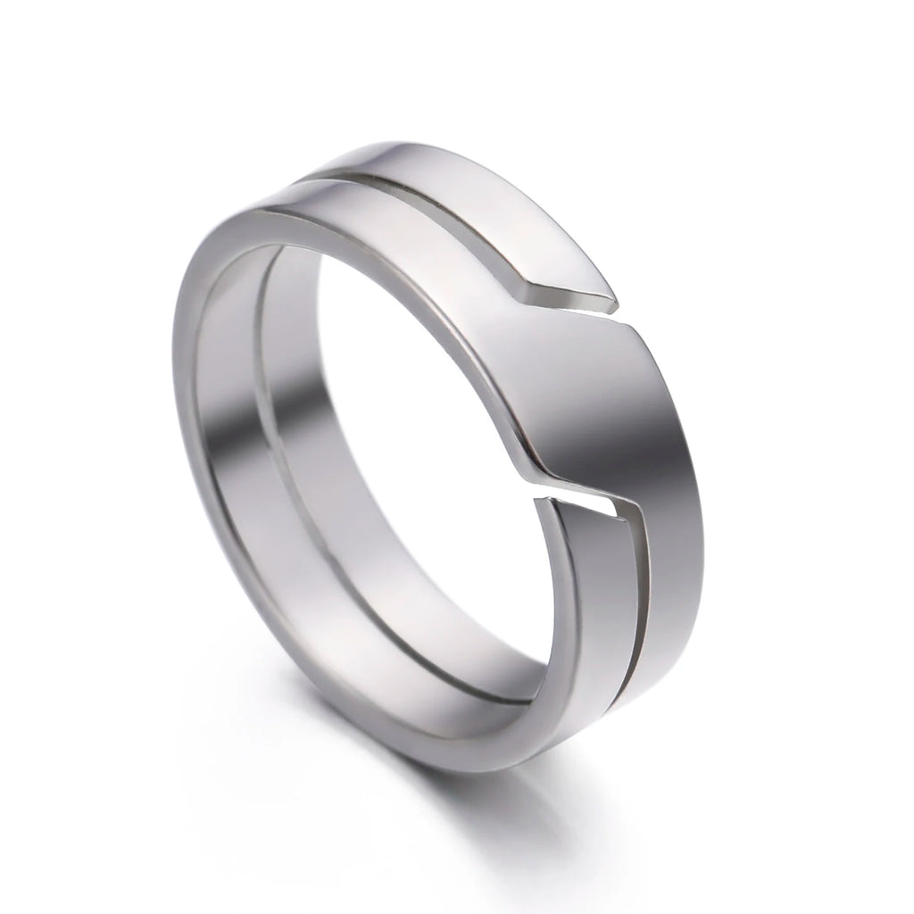 Stainless Steel Minimalist Ring — Black Casual Band