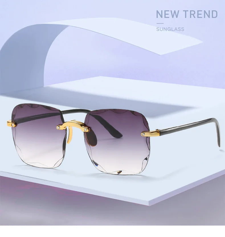 3-Pack Square Rimless Sunglasses – UV400 Protection, Mirror Lenses | Unisex