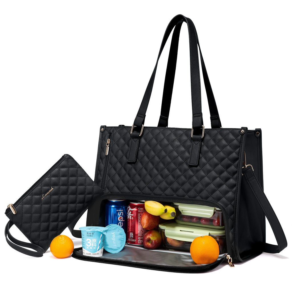 Women's Insulated Tote Bag – Laptop & Lunch Compartment | 15.6-17in
