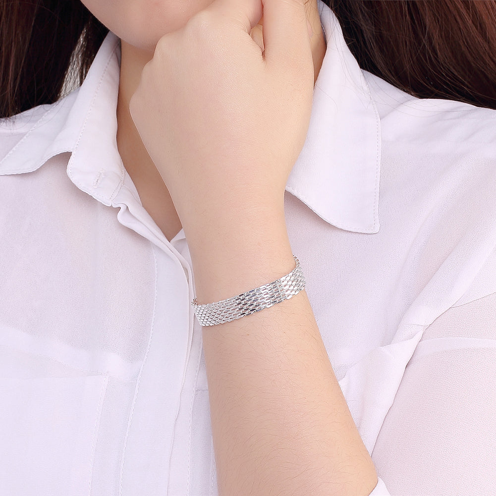925 Sterling Silver Woven Bracelet — Fashion Chain