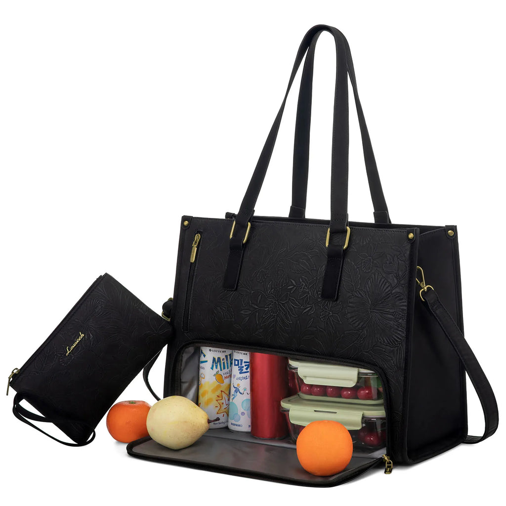 Women's Insulated Tote Bag – Laptop & Lunch Compartment | 15.6-17in
