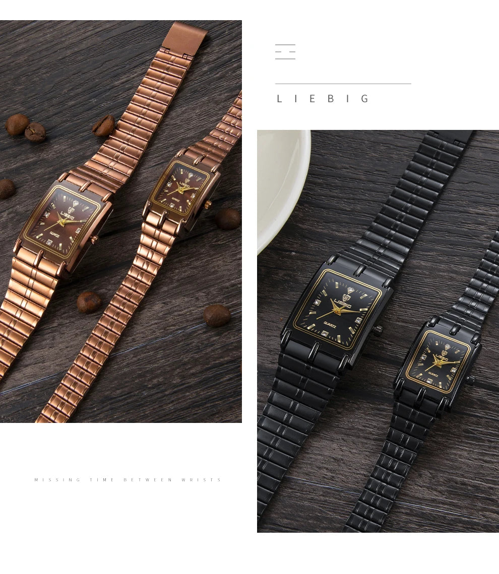 Luxury Gold Steel Bracelet Watch – Quartz Wristwatch for Men & Women