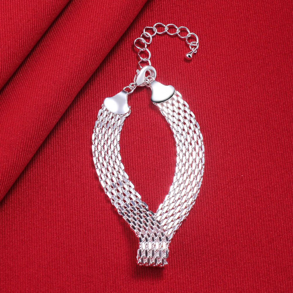 925 Sterling Silver Woven Bracelet — Fashion Chain