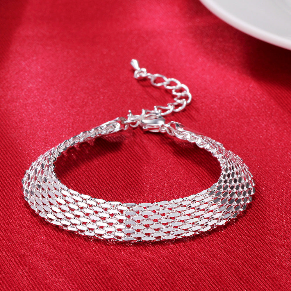 925 Sterling Silver Woven Bracelet — Fashion Chain
