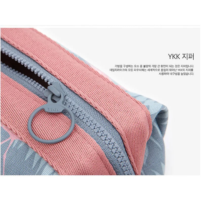 Flamingo Print Cosmetic Bag – Waterproof Canvas Travel Makeup & Toiletry Organizer