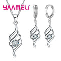 Sterling Silver Necklace & Hoop Earring Set