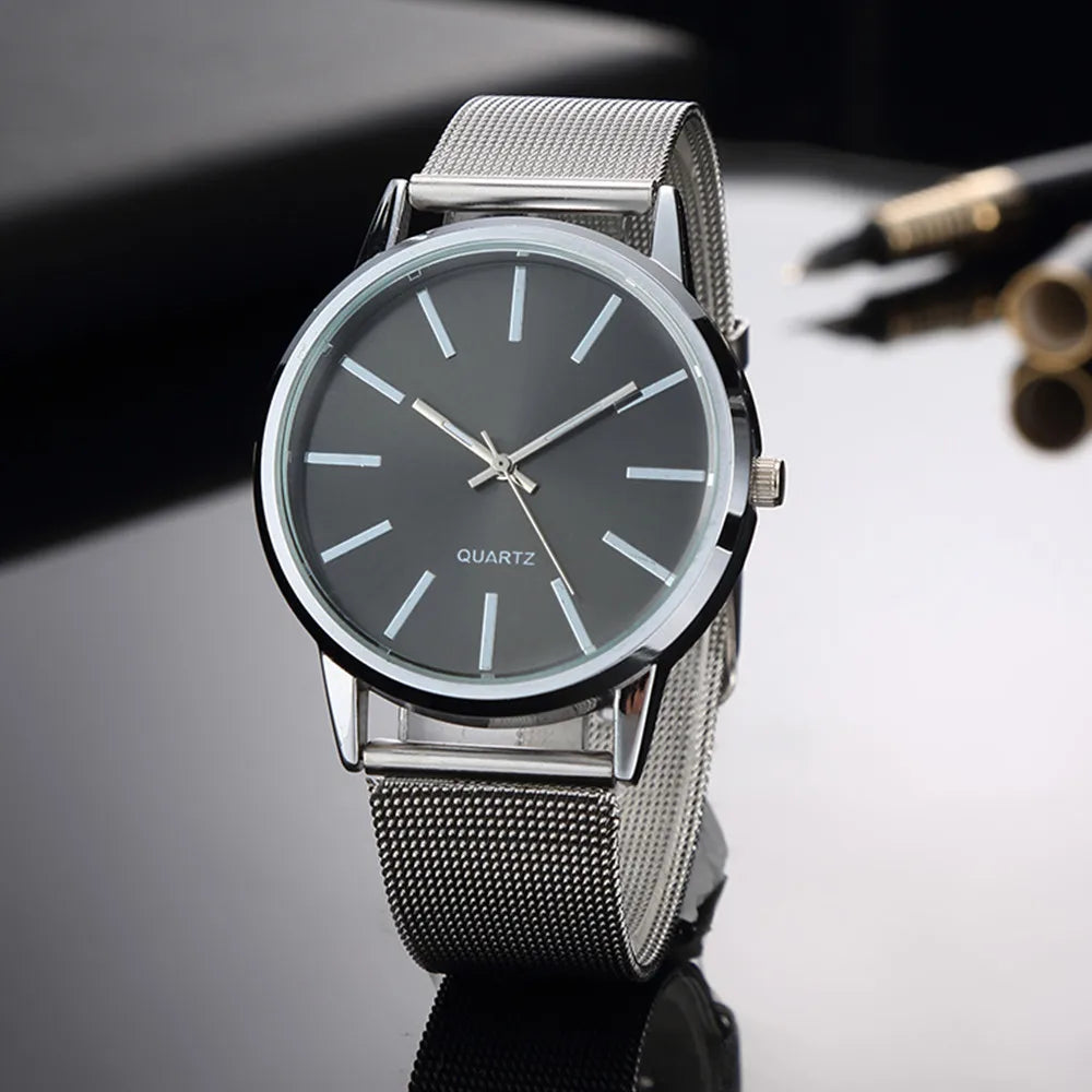 Women's Minimalist Quartz Watch – Stainless Steel Band, Numberless Dial | 7 Colors