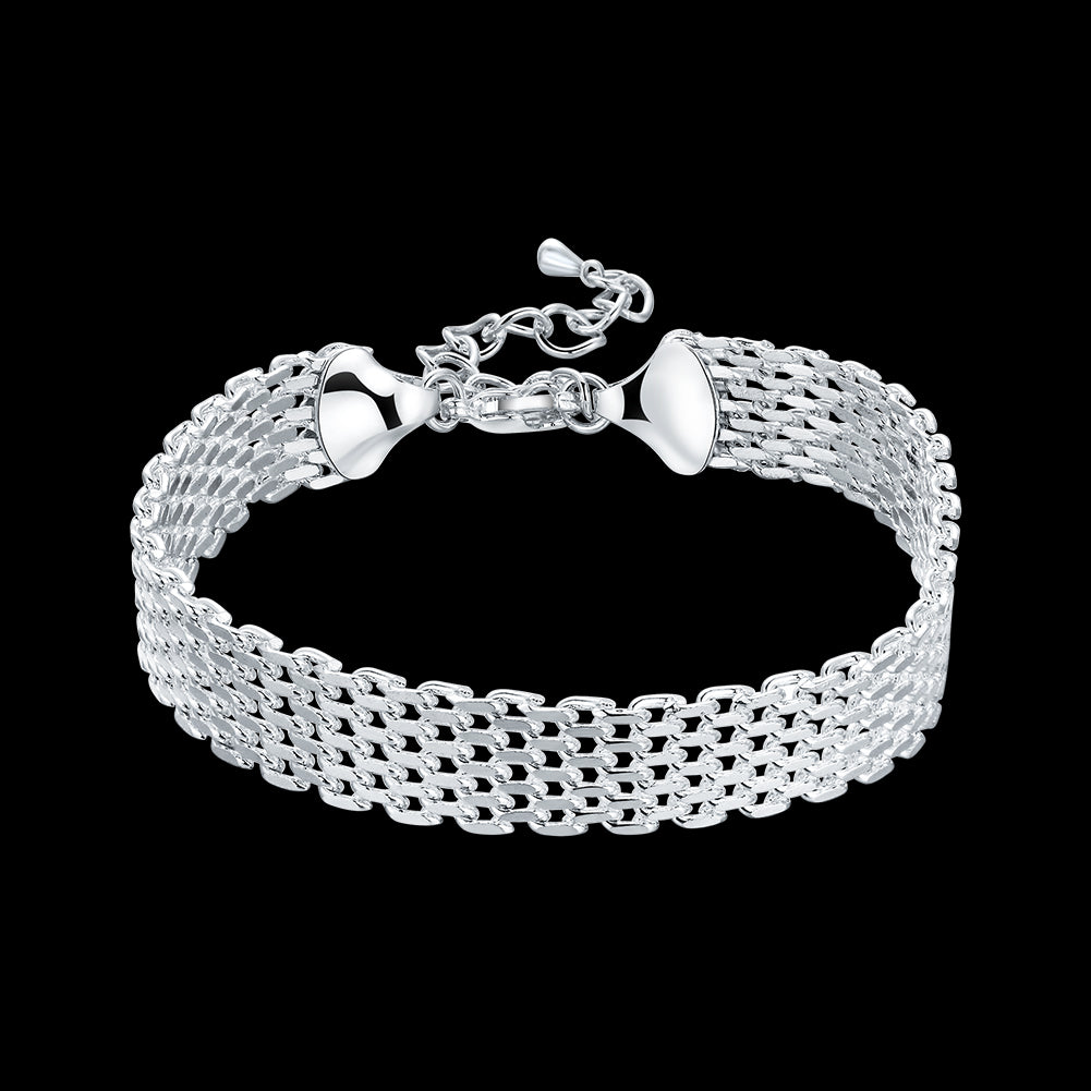 925 Sterling Silver Woven Bracelet — Fashion Chain