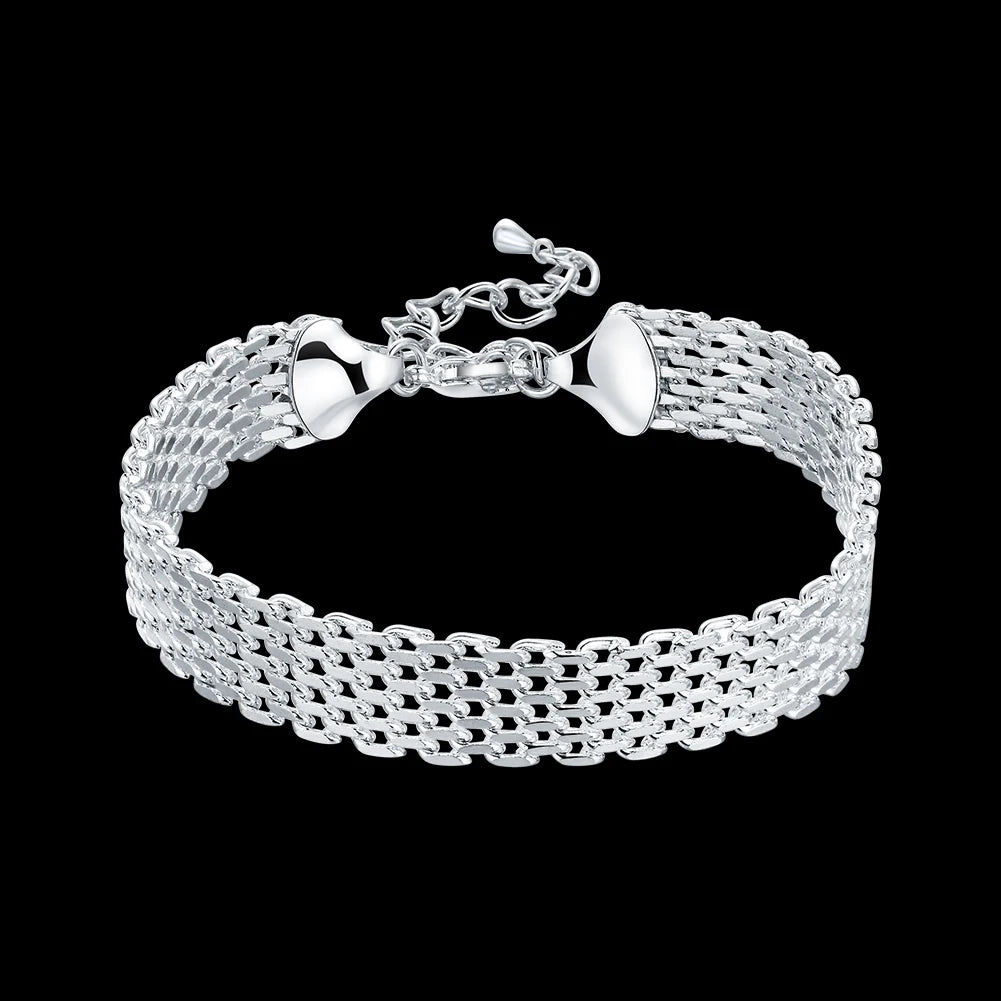 925 Sterling Silver Woven Bracelet — Fashion Chain