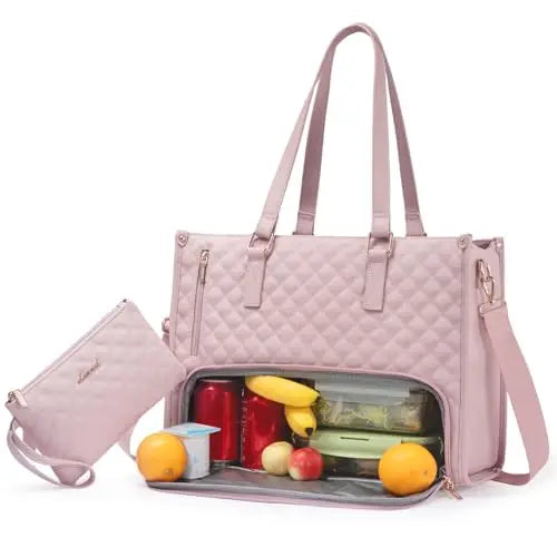 Women's Insulated Tote Bag – Laptop & Lunch Compartment | 15.6-17in