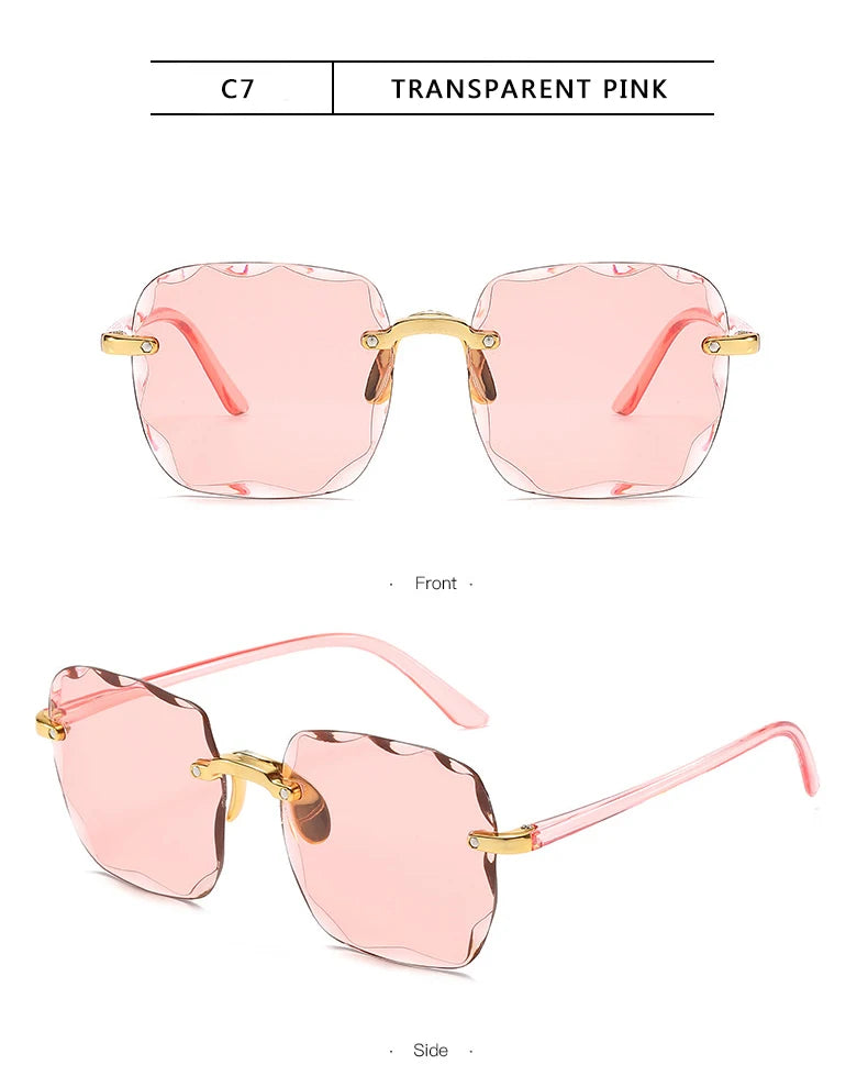 3-Pack Square Rimless Sunglasses – UV400 Protection, Mirror Lenses | Unisex