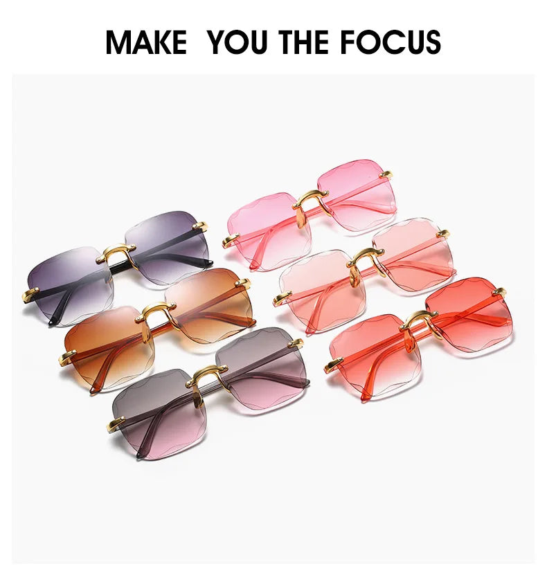 3-Pack Square Rimless Sunglasses – UV400 Protection, Mirror Lenses | Unisex
