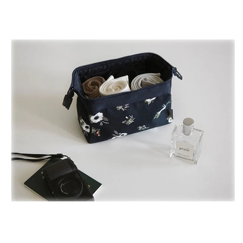 Flamingo Print Cosmetic Bag – Waterproof Canvas Travel Makeup & Toiletry Organizer