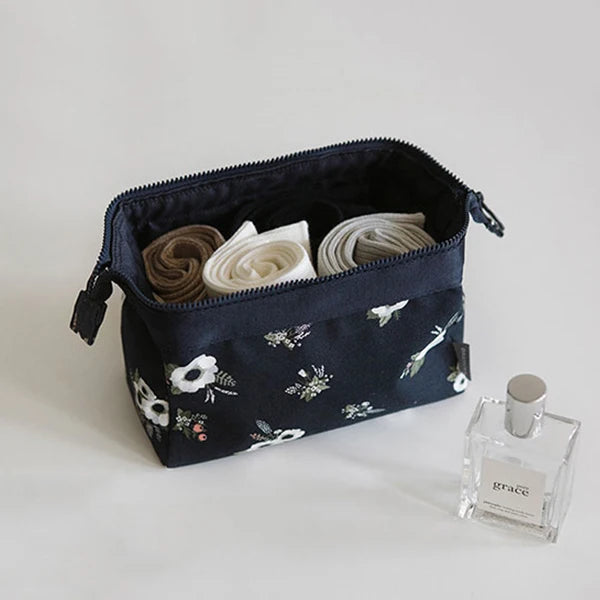 Flamingo Print Cosmetic Bag – Waterproof Canvas Travel Makeup & Toiletry Organizer