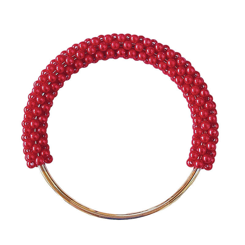 Pearl Bag Handle Ring – Handmade Metal DIY Accessory for Handbags & Woven Bags