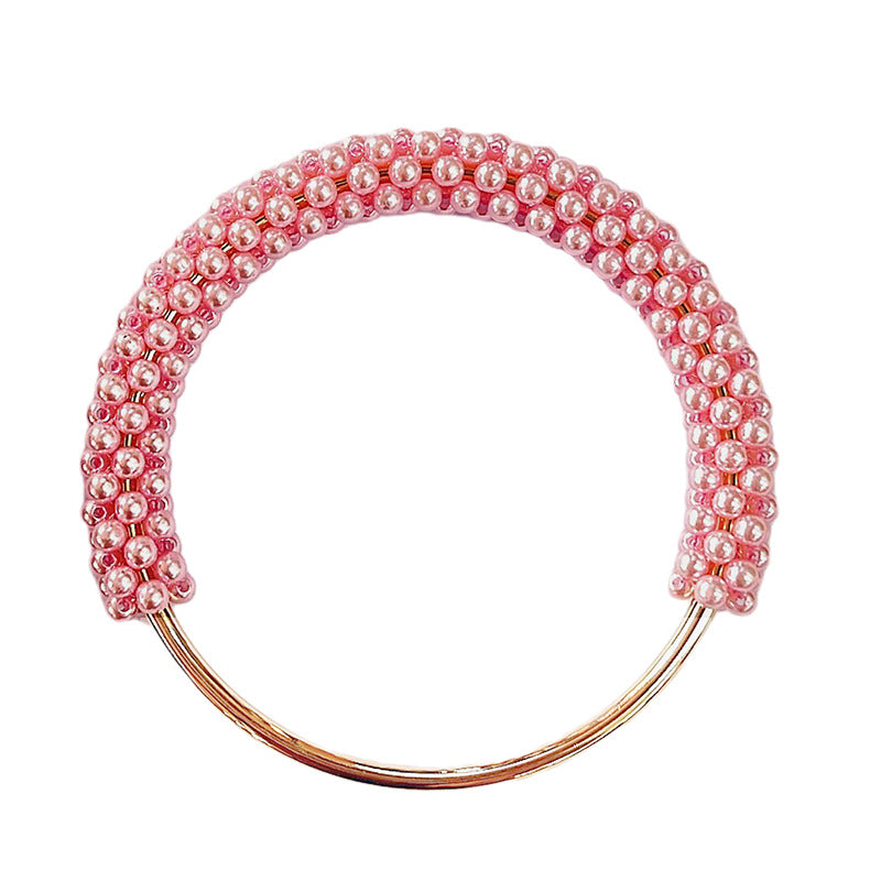 Pearl Bag Handle Ring – Handmade Metal DIY Accessory for Handbags & Woven Bags