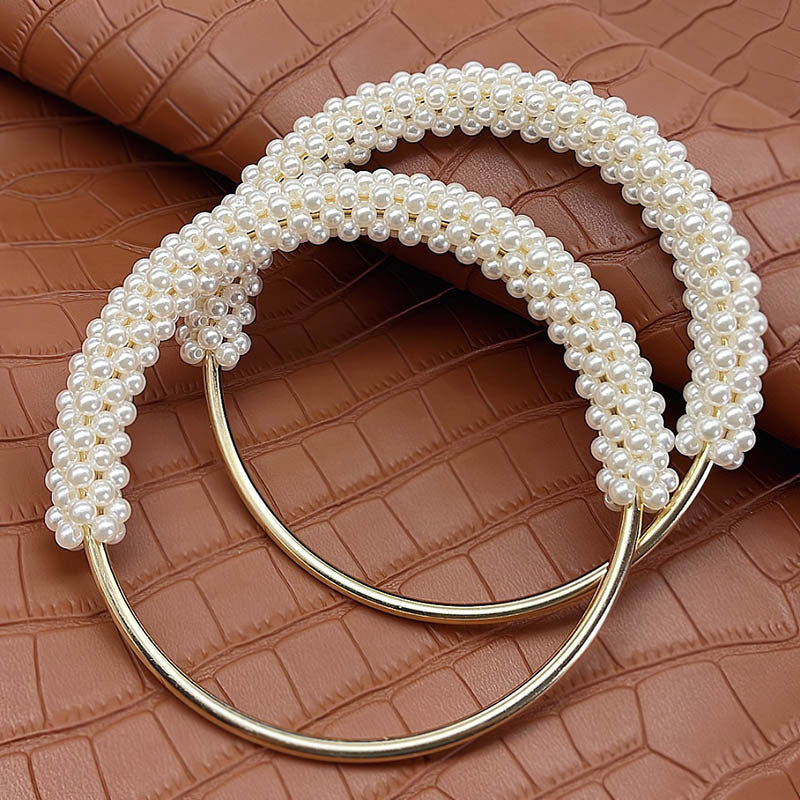 Pearl Bag Handle Ring – Handmade Metal DIY Accessory for Handbags & Woven Bags