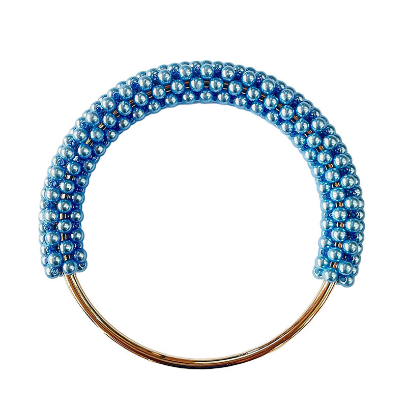 Pearl Bag Handle Ring – Handmade Metal DIY Accessory for Handbags & Woven Bags