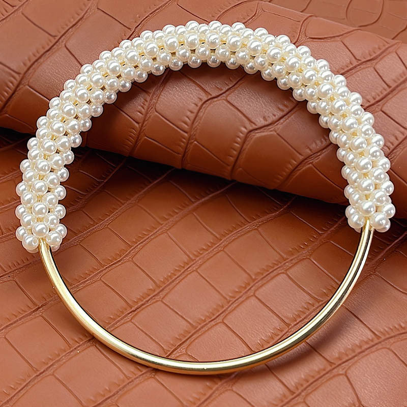 Pearl Bag Handle Ring – Handmade Metal DIY Accessory for Handbags & Woven Bags