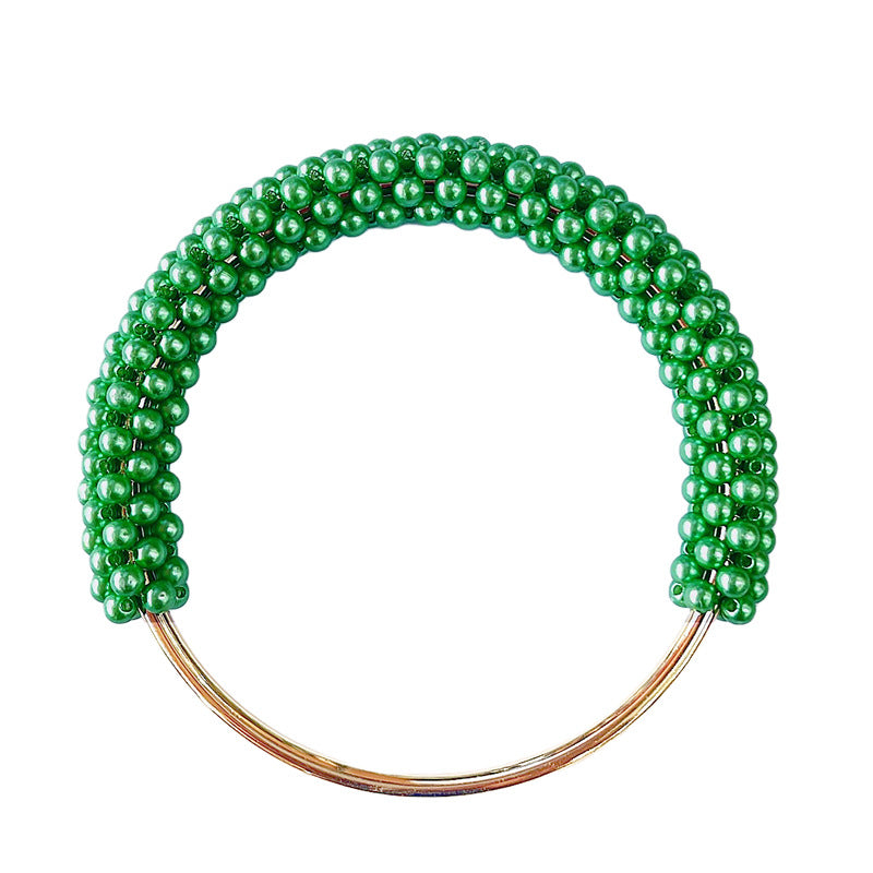 Pearl Bag Handle Ring – Handmade Metal DIY Accessory for Handbags & Woven Bags