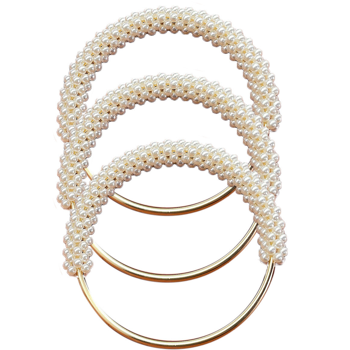 Pearl Bag Handle Ring – Handmade Metal DIY Accessory for Handbags & Woven Bags