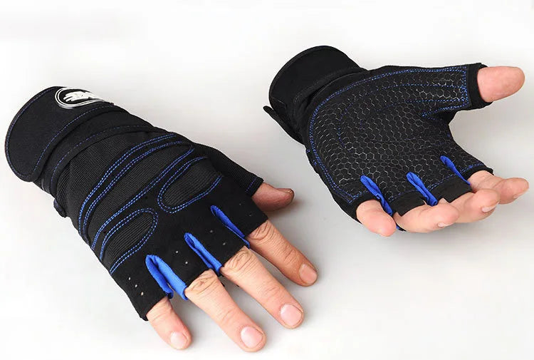 Gym Gloves with Wrist Support – Breathable, Shockproof, Unisex M-XL