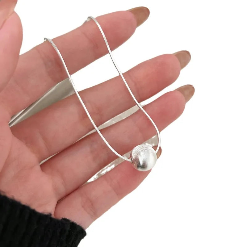 Sterling Silver Bead Pendant Necklace