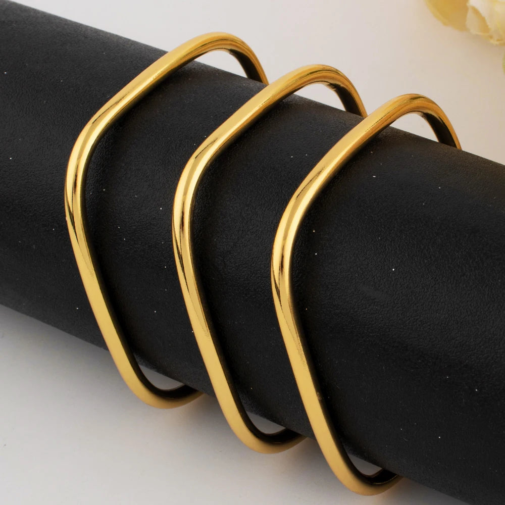 Gold Plated Steel Bangle Bracelet