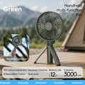 Ventilateur Portable Pliable 3-en-1 – 3000mAh, 4 Vitesses, Camping & Bureau