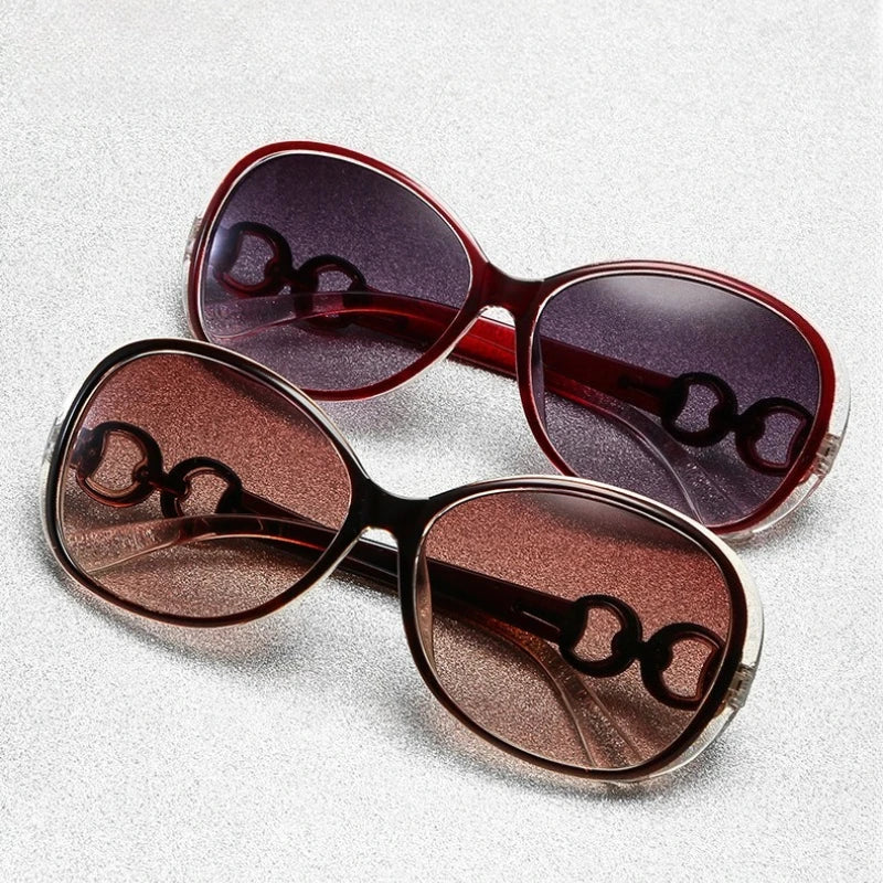 Women's Oval UV400 Sunglasses – Polarized Gradient Lenses | Red, Tea, Purple, Black