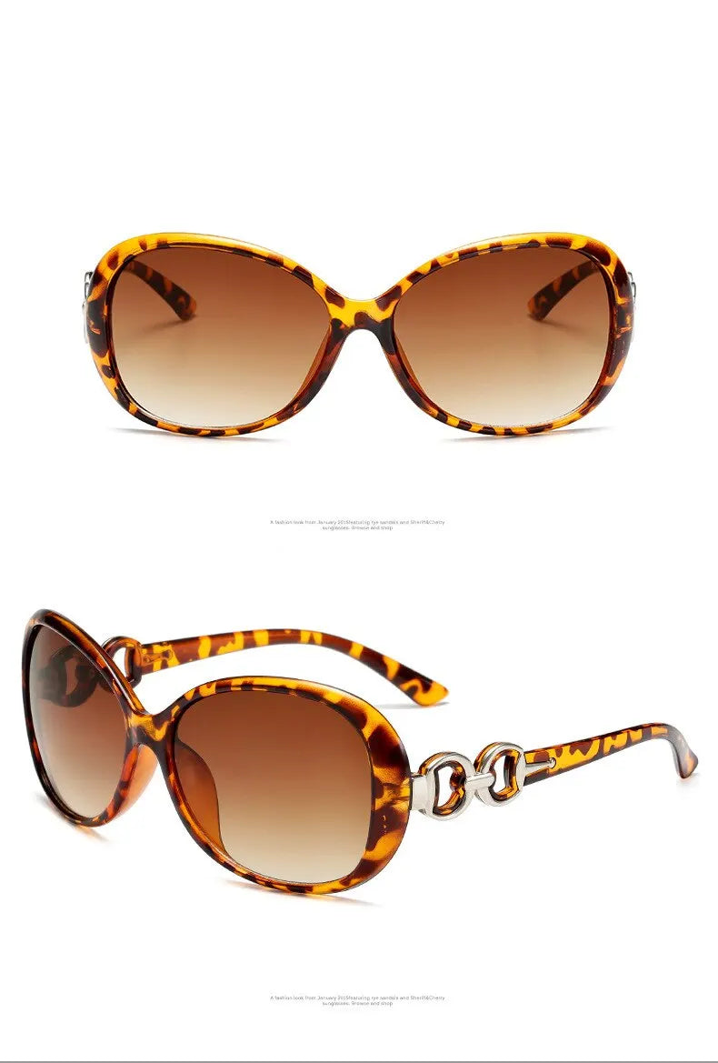 Women's Oval Gradient Sunglasses – Large Frame UV400 Street Style