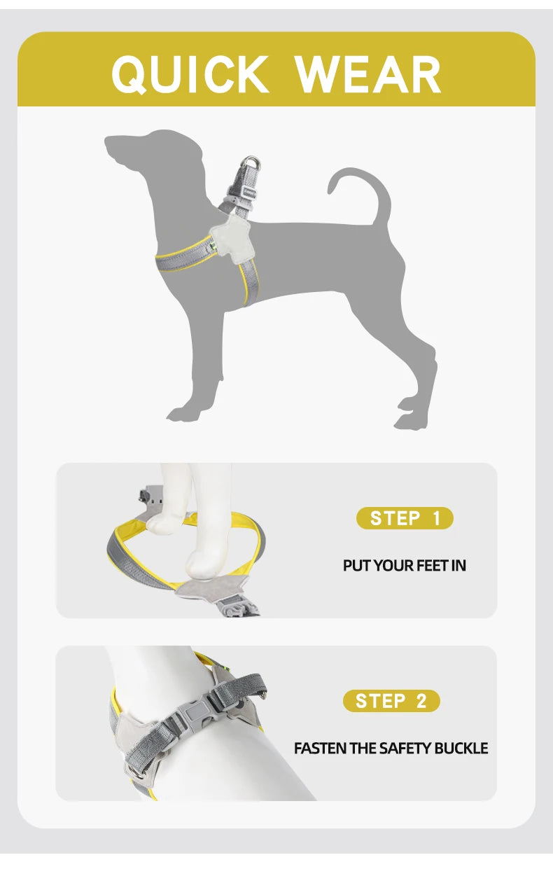 Reflective No-Pull Dog Harness – Adjustable Vest for Small & Medium Dogs