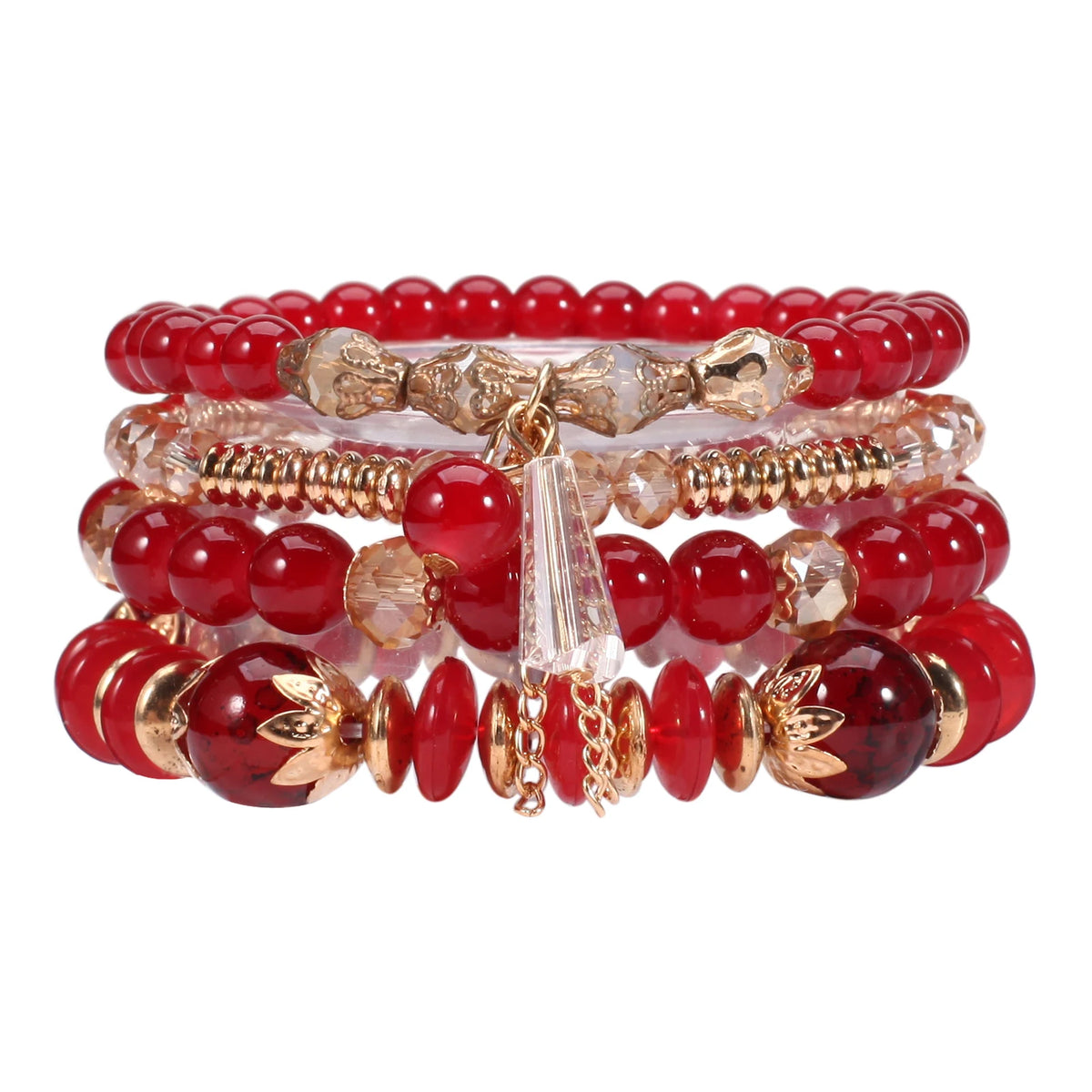 Bohemian Stackable Bead Bracelets — Charm Pendant