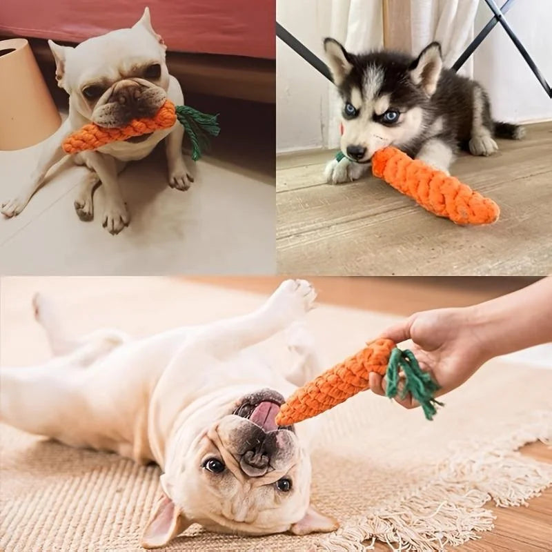 Carrot Cotton Rope Knot Toy – Chew Toy for Dogs & Cats