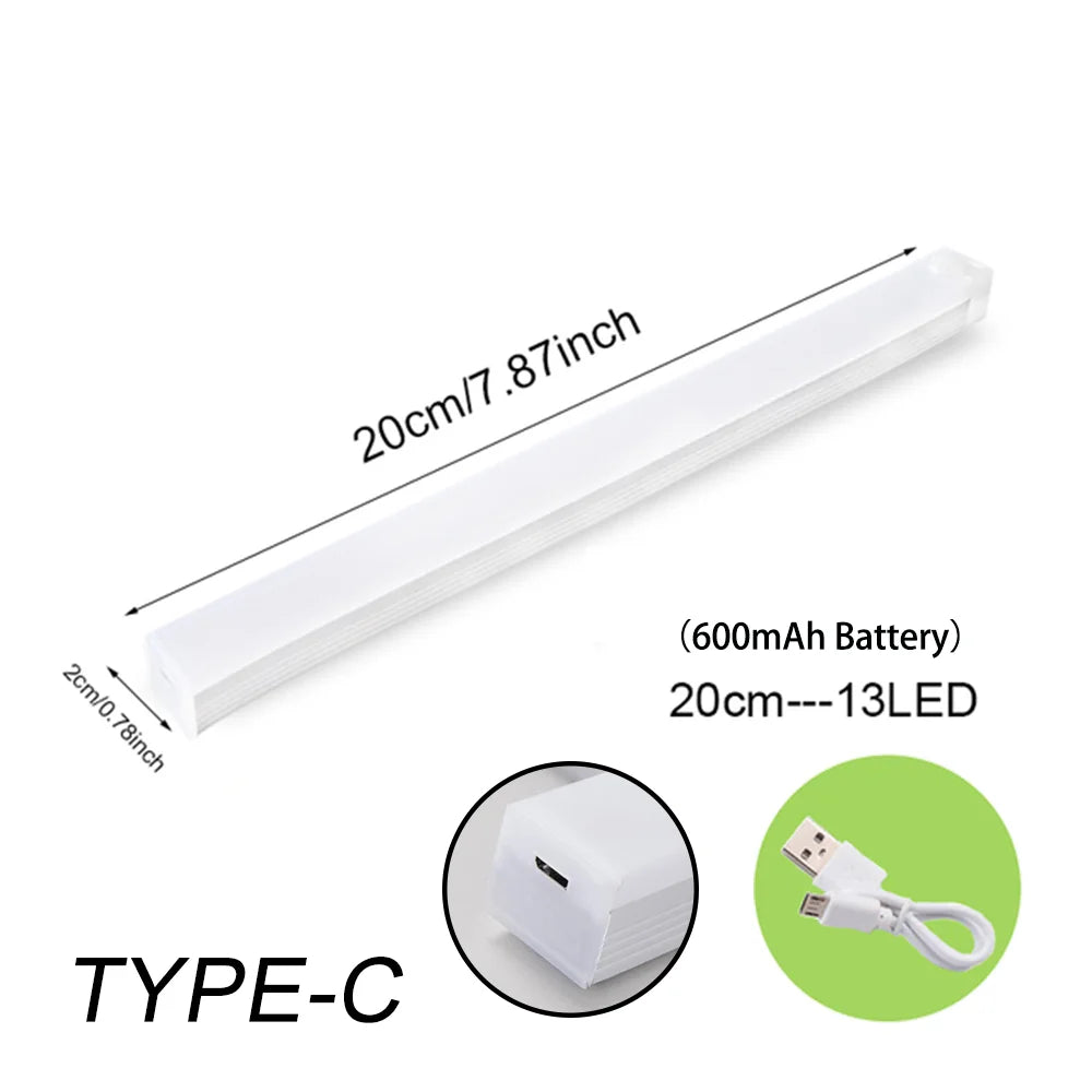 LED Strip Night Light – Motion Sensor, USB-C Rechargeable, Cabinet & Stair Lamp
