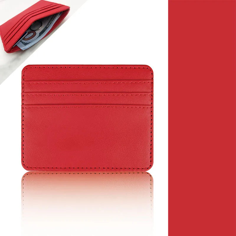 Slim PU Leather Card Holder – Multi-Slot ID & Credit Card Case
