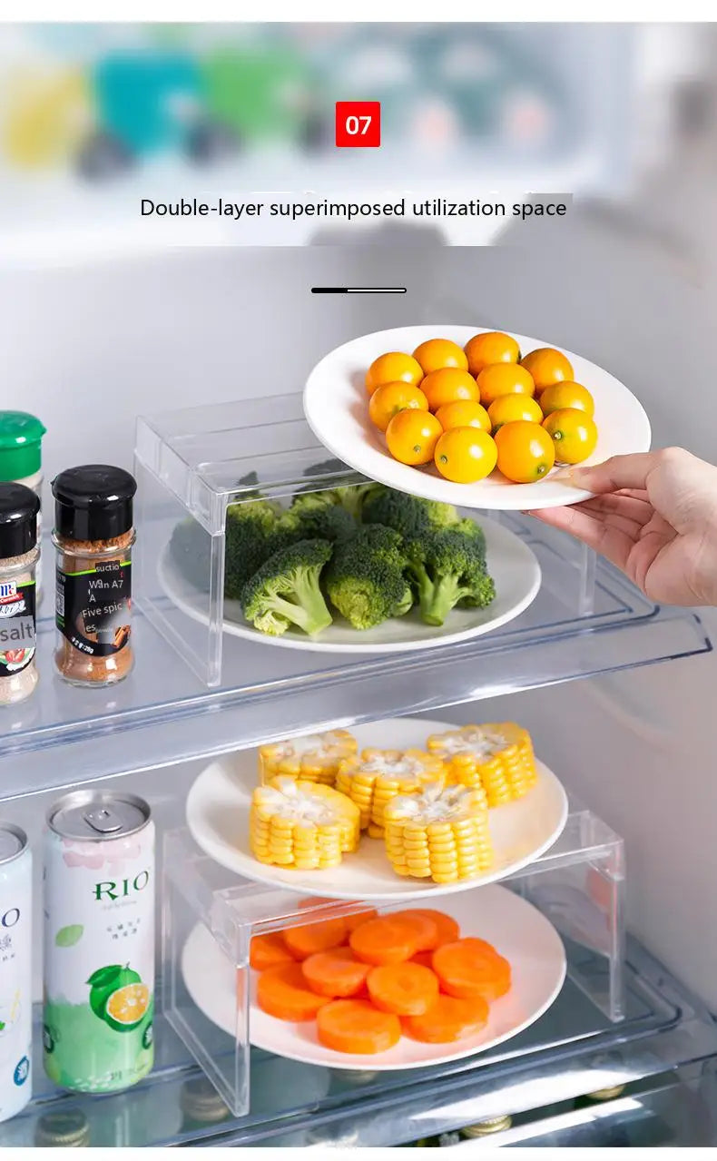 Clear Expandable Cabinet Organizer – Spice & Dish Divider for Kitchen & Bathroom