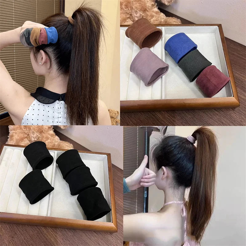 4-Piece Hair Band Set — Thick Ponytail Holder Scrunchies