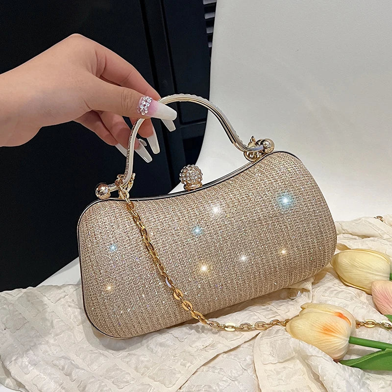Women's Evening Baguette Bag – Chic Hard Shell Clutch for Parties & Events