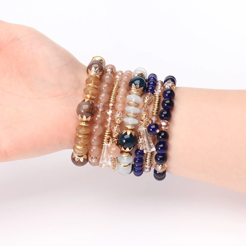Bohemian Stackable Bead Bracelets — Charm Pendant