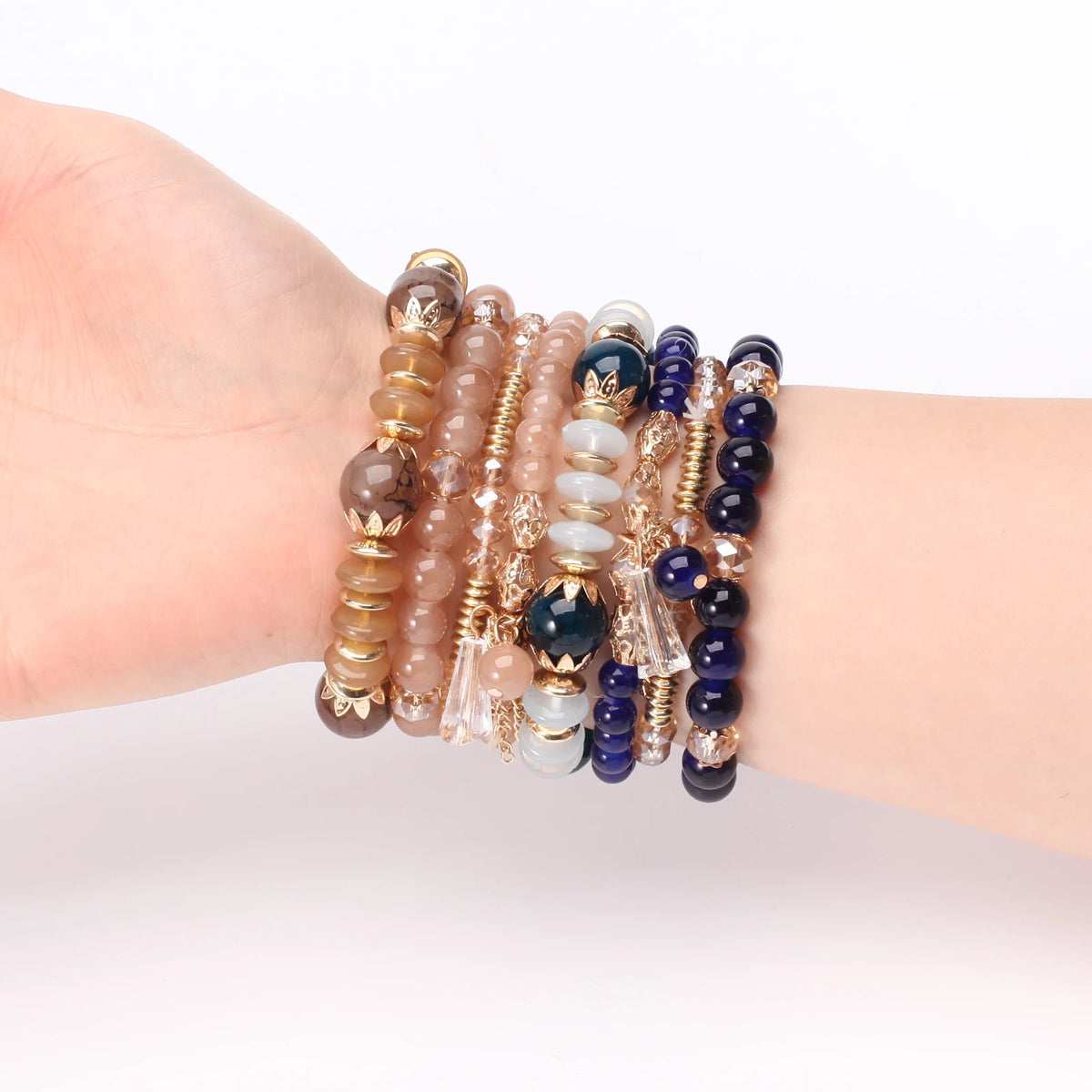 Bohemian Stackable Bead Bracelets — Charm Pendant