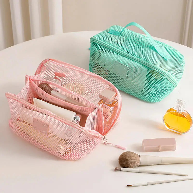 Women's Makeup Organizer Bag – Zipper Toiletry Kit & Travel Cosmetic Pouch